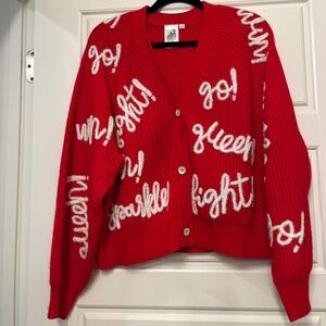Queen of Sparkles Red & White Spirit Cardigan